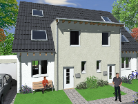 Wohnimmobilie Kauf Doppelhaus Neubau-Doppelhaushälfte in Dinslaken Bruch - Wilhelminenstraße mit Fußbodenheizung, Solar, Wellnessbad und Traumgarten